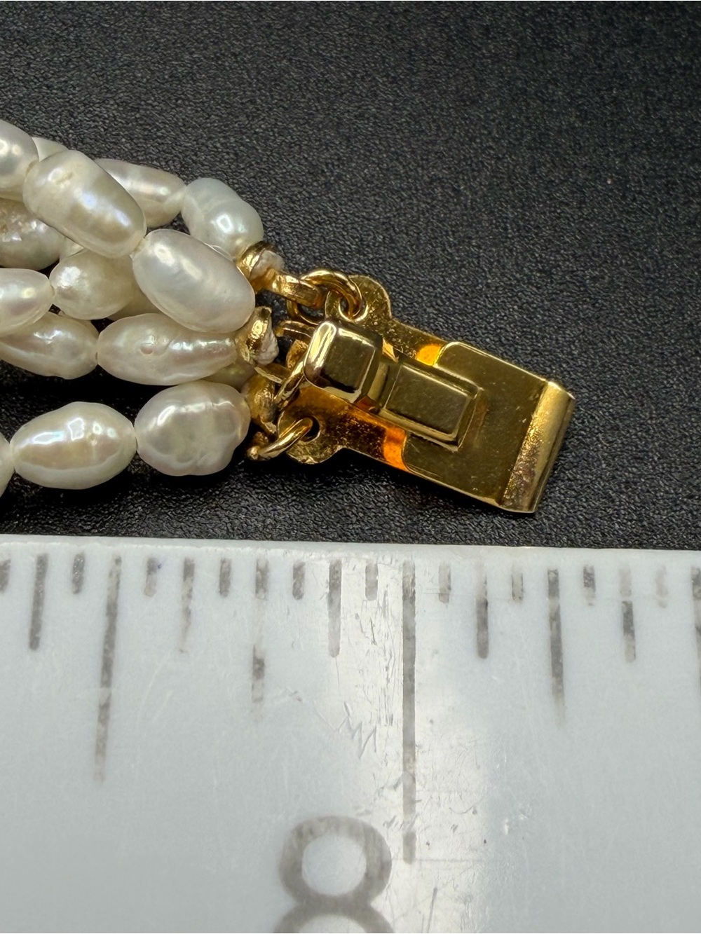 Freshwater Pearl Multistrand Bracelet #A151  appx 8” 6 strands gold tone - Picture 7 of 7